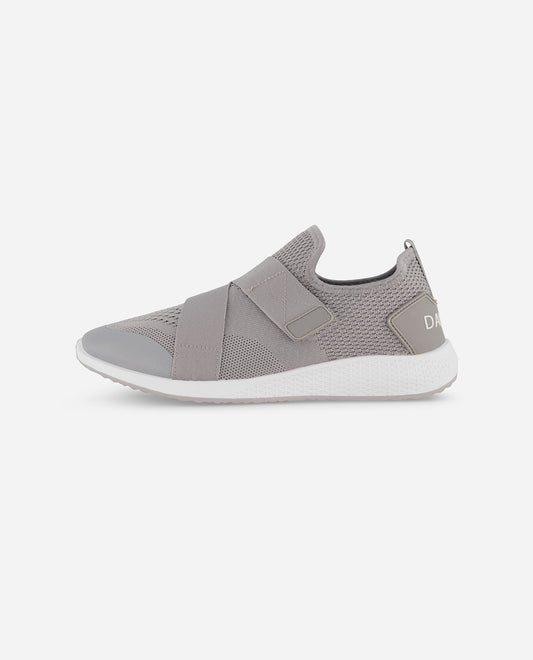 Side View of Danskin Light Grey Encourage Strap Sneaker | DSK LIGHT GREY