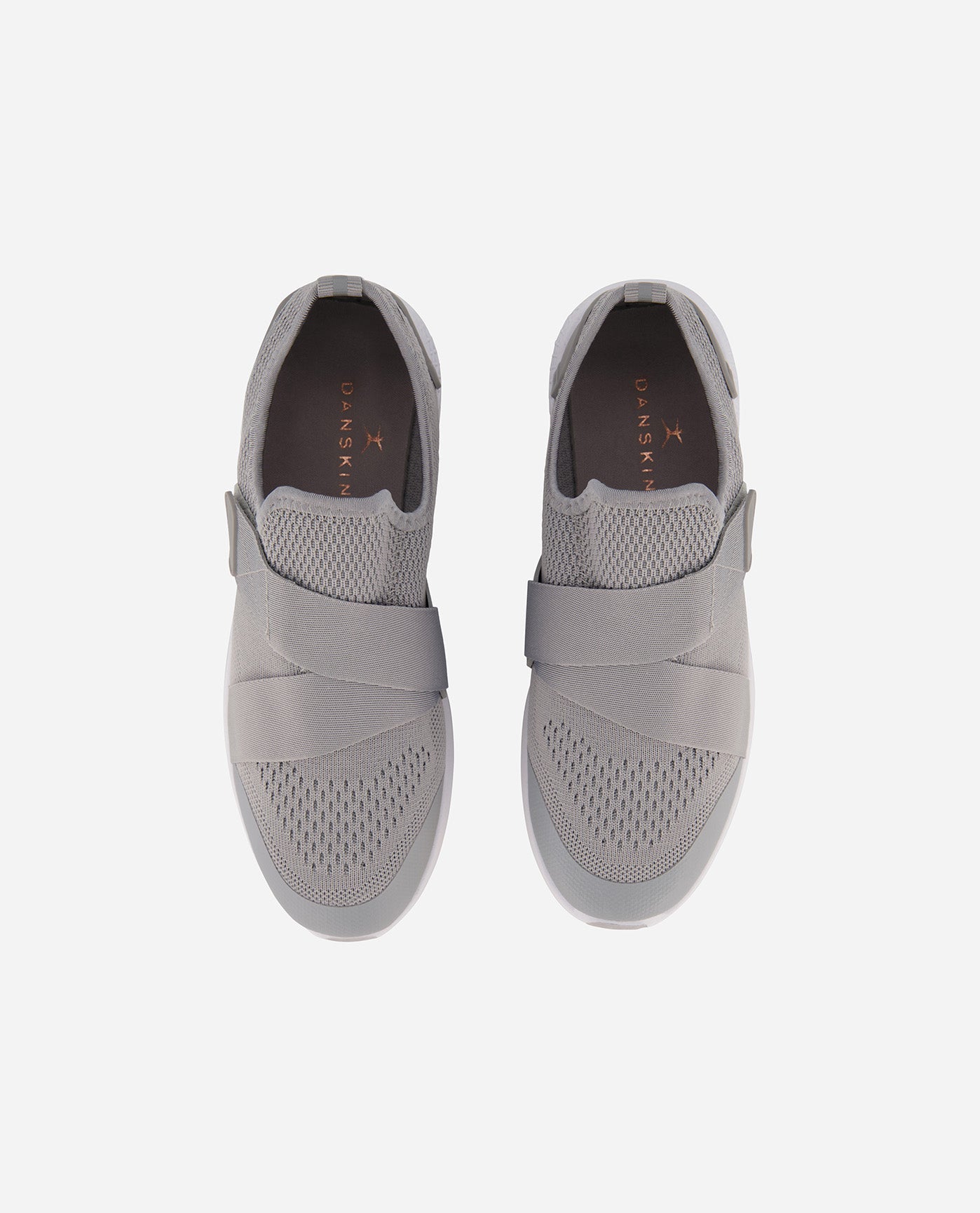 Top View of Danskin Light Grey Encourage Strap Sneaker | DSK LIGHT GREY