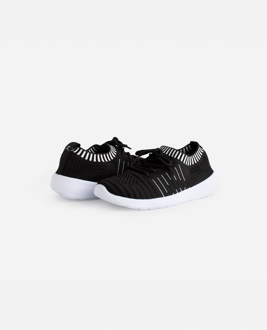 Front View of Danskin Black Girls Energy Lace Up Sneaker | DSK BLACK