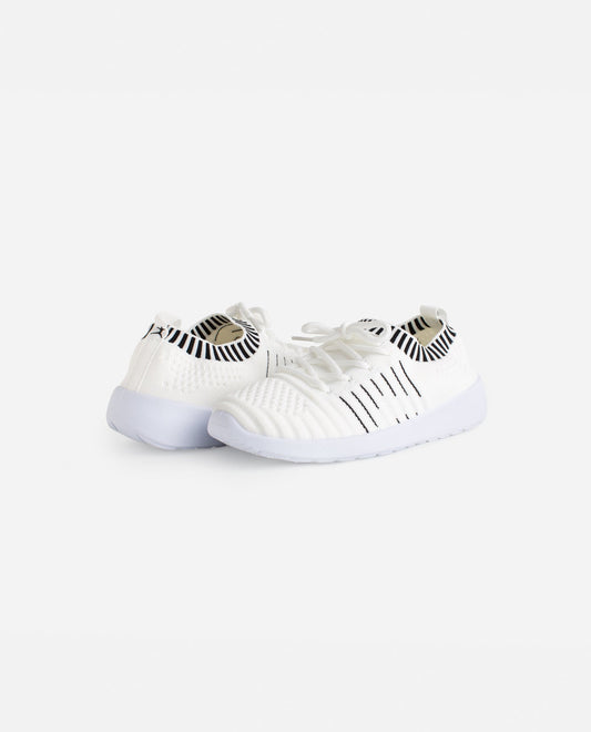 Front View of Danskin White Girls Energy Lace Up Sneaker | DSK WHITE