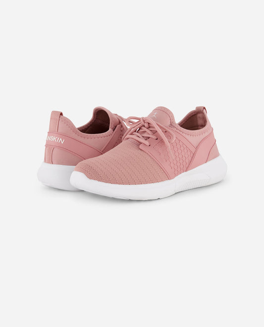 Front View of Danskin Blush Enjoy Lace Up Sneaker | DSK BLUSH