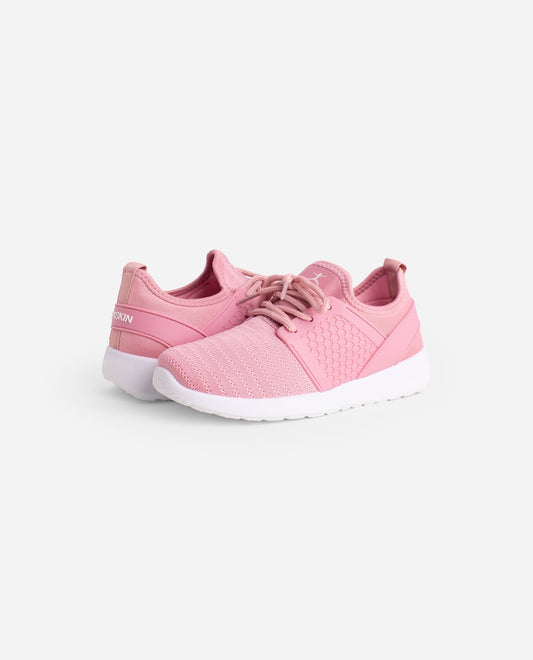 Front View Of Danskin Pink Girls Enjoy Lace Up Sneaker | DSK PINK