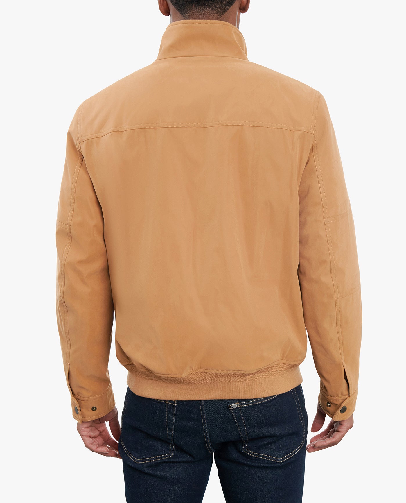 Back View of London Fog Lakewood Sherpa Lined Jacket | LF WHISKEY
