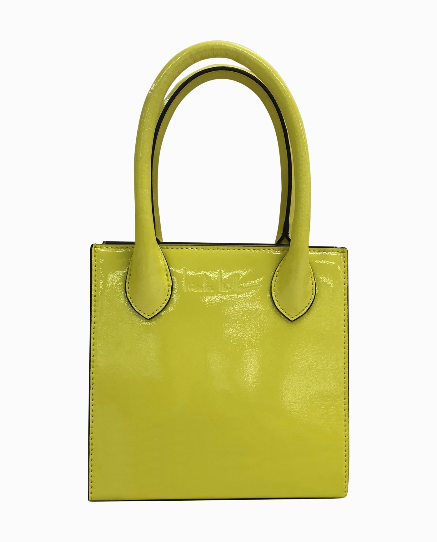 Front View Of Nicole Miller Leather Nikki Bag | NM YELLOW PATENT