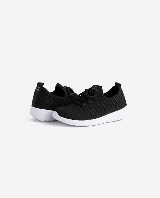 Front View of Danskin Black Girls Honor Lace Up Sneaker | DSK BLACK