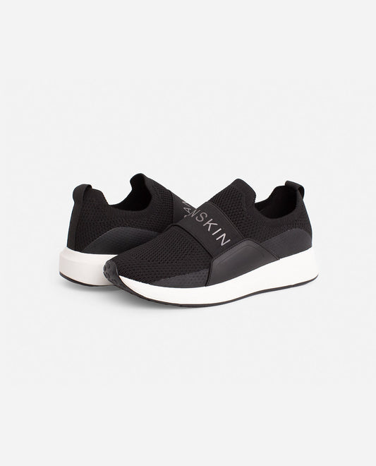 Front View of Danskin Black Insight Slip On Sneaker | DSK BLACK