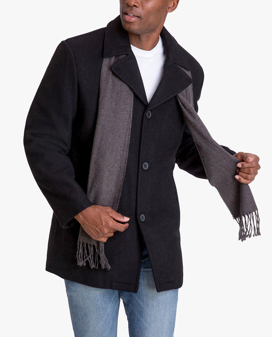 Alternate Front View of London Fog Amity Single Breasted Wool Jacket | LF BLACK