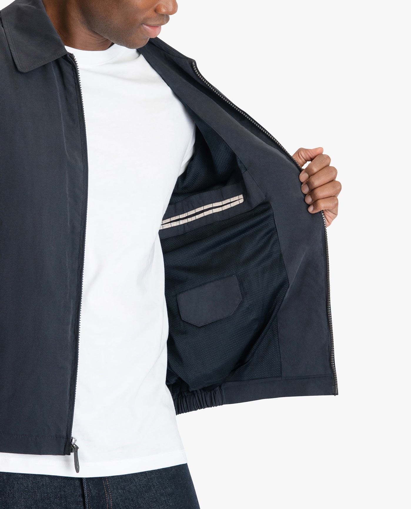 Detail View of London Fog Big Men'S Auburn Light Weight Zip Front Golf Jacket | LF NAVY