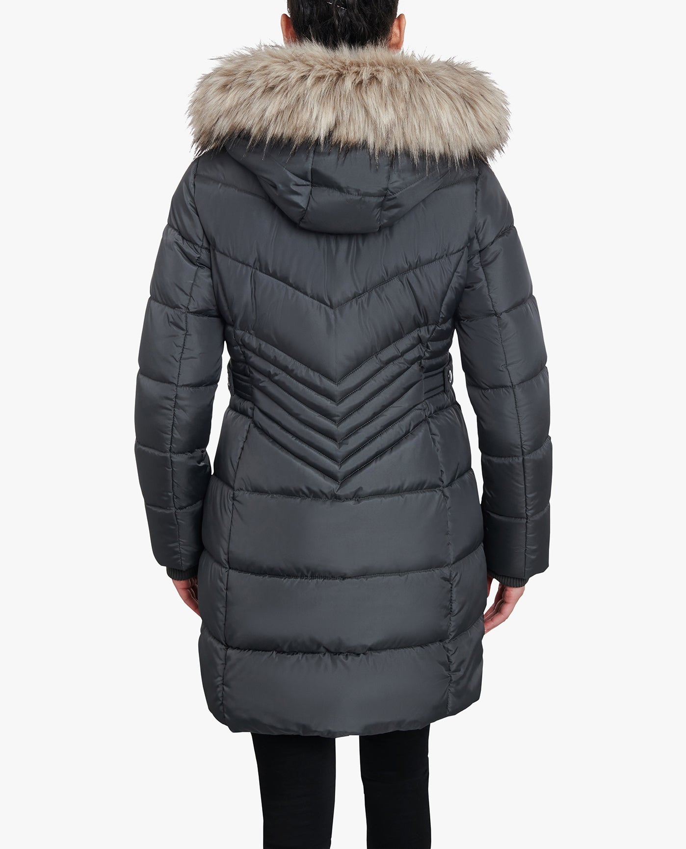 London Fog Jacket With Fur Trim Hood Plus Size Zip-Front Long