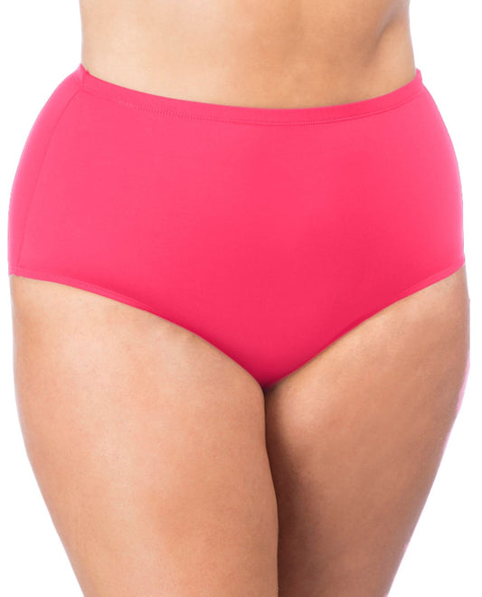 Front View of La Blanca Pink Plus Size Classic Brief Swim Bottom | LAB-PINK