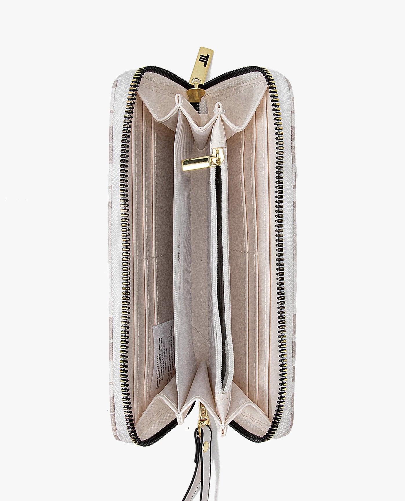 Top View of London Fog Adalia Signature Zip Around Wallet | LF WHITE