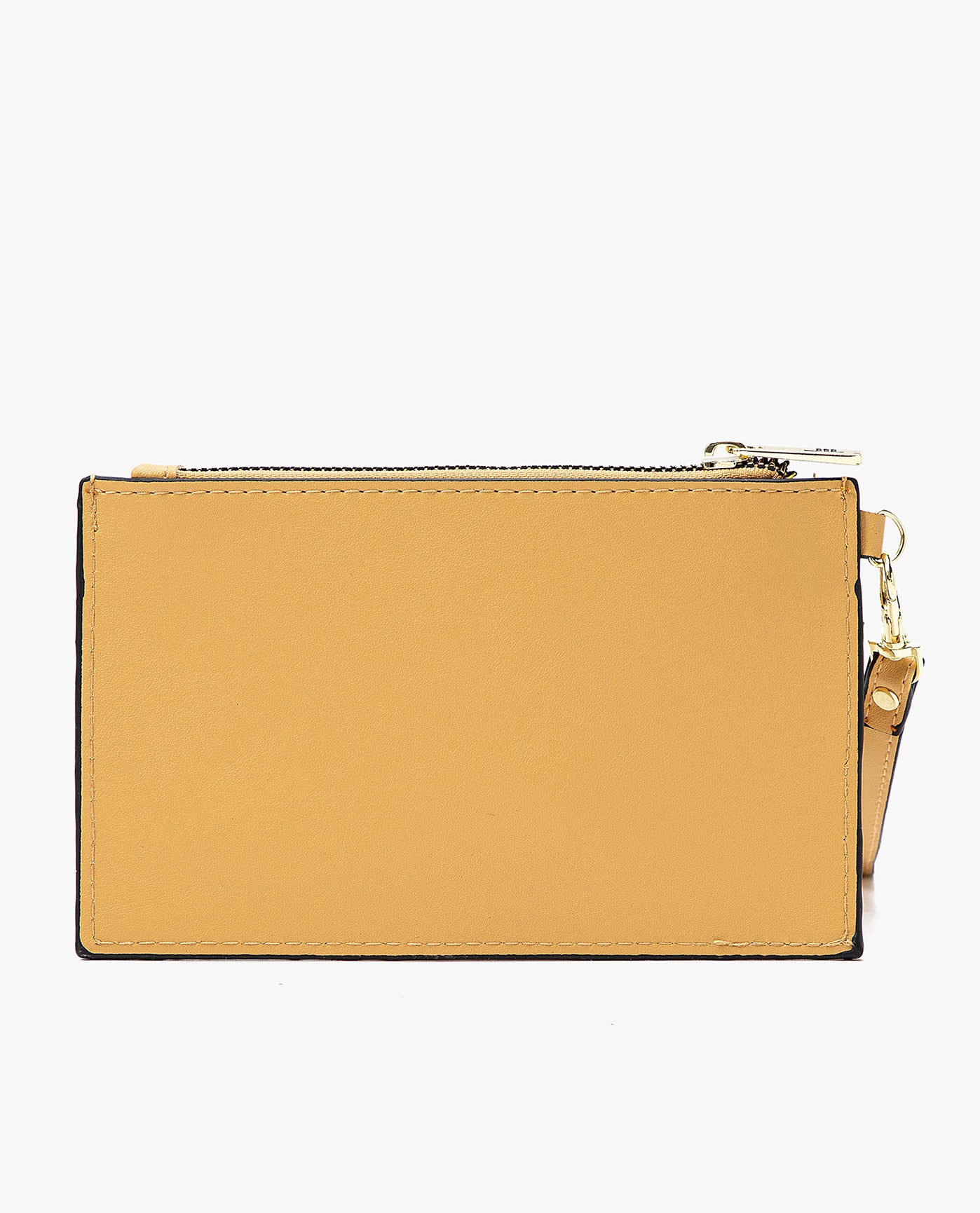Back View of London Fog Hannah Laser Cut Wristlet Double Zip | LF MELLOW YELLOW
