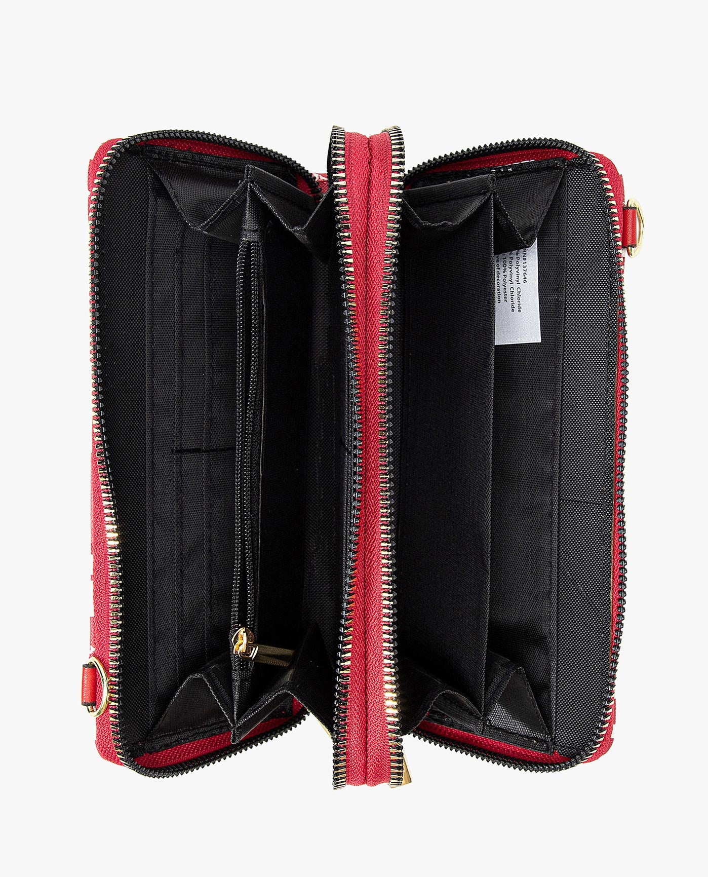 Top View of London Fog Diana Signature Double Zip Crossbody Bag And Wallet Combo | LF BRICK
