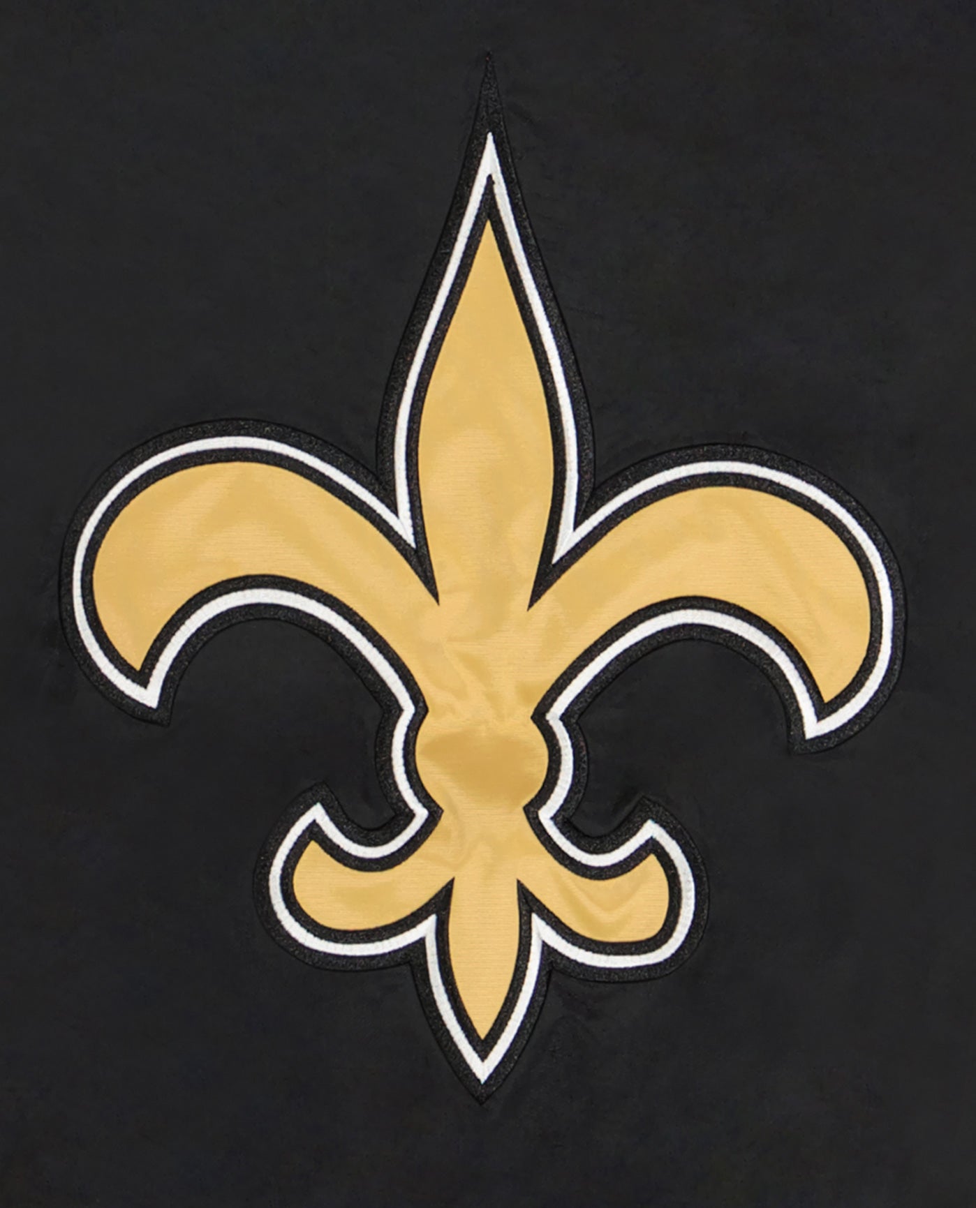 Detail View of Starter Black New Orleans Saints Pullover Half-Zip Impact Starter Jacket | STR NEW ORLEANS SAINTS BLACK