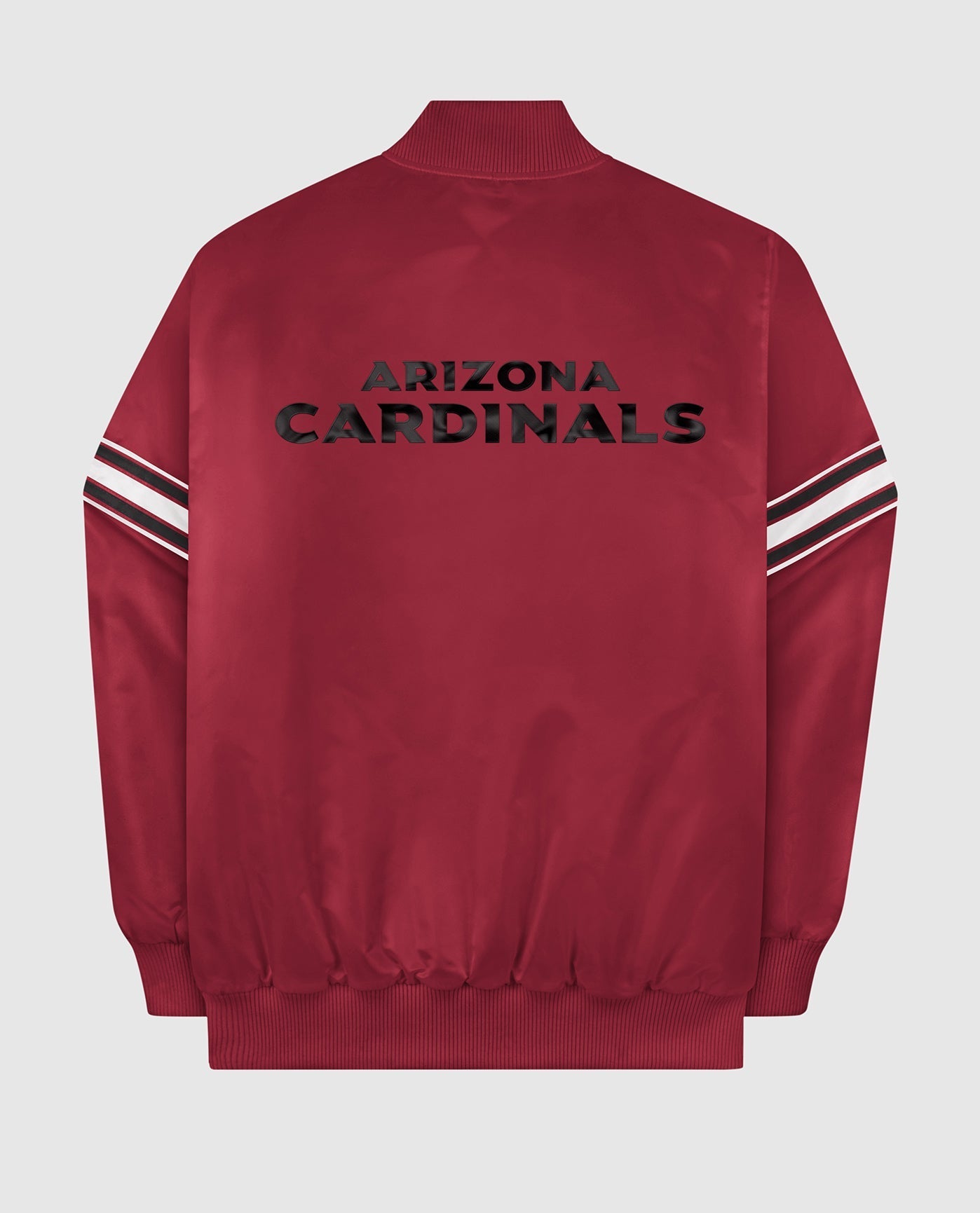 Back View of Starter Red Arizona Cardinals Satin Full-Snap Starter Jacket | STR ARIZONA CARDINALS RED