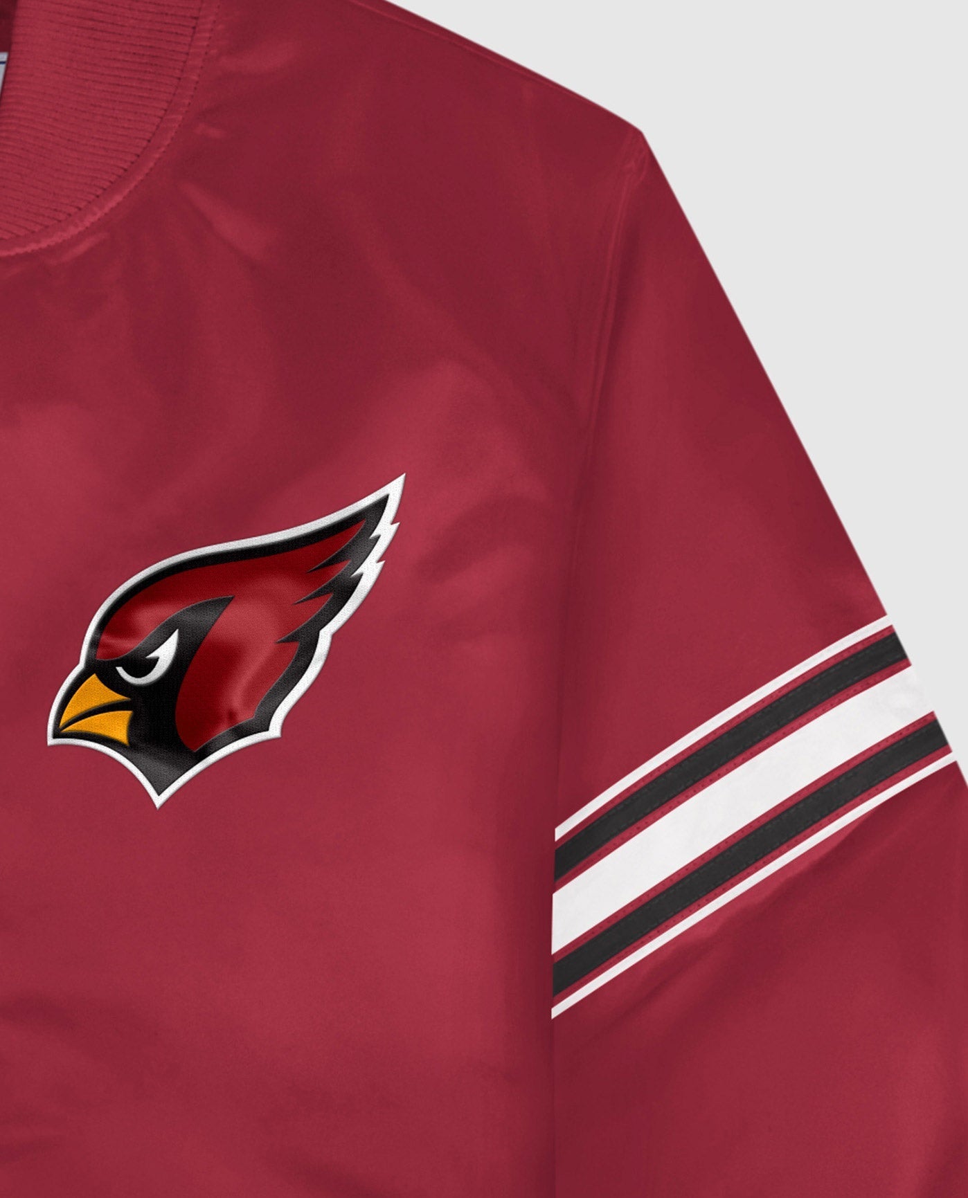 Side View of Starter Red Arizona Cardinals Satin Full-Snap Starter Jacket | STR ARIZONA CARDINALS RED