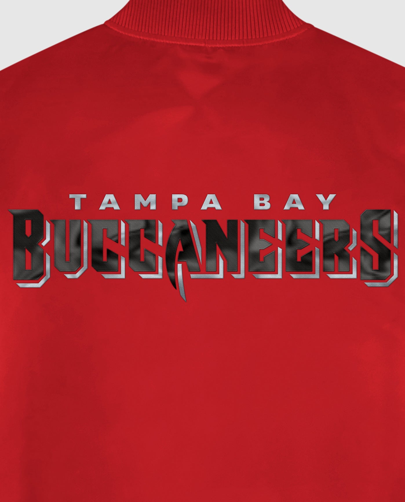 Detail View of Starter Red Tampa Bay Buccaneers Satin Full-Snap Starter Jacket | STR TAMPA BAY BUCCANEERS RED