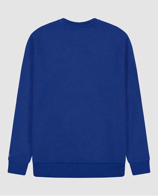 Back View of Starter Blue New York Giants Starter Jacquard Pullover Sweater | STR NEW YORK GIANTS BLUE