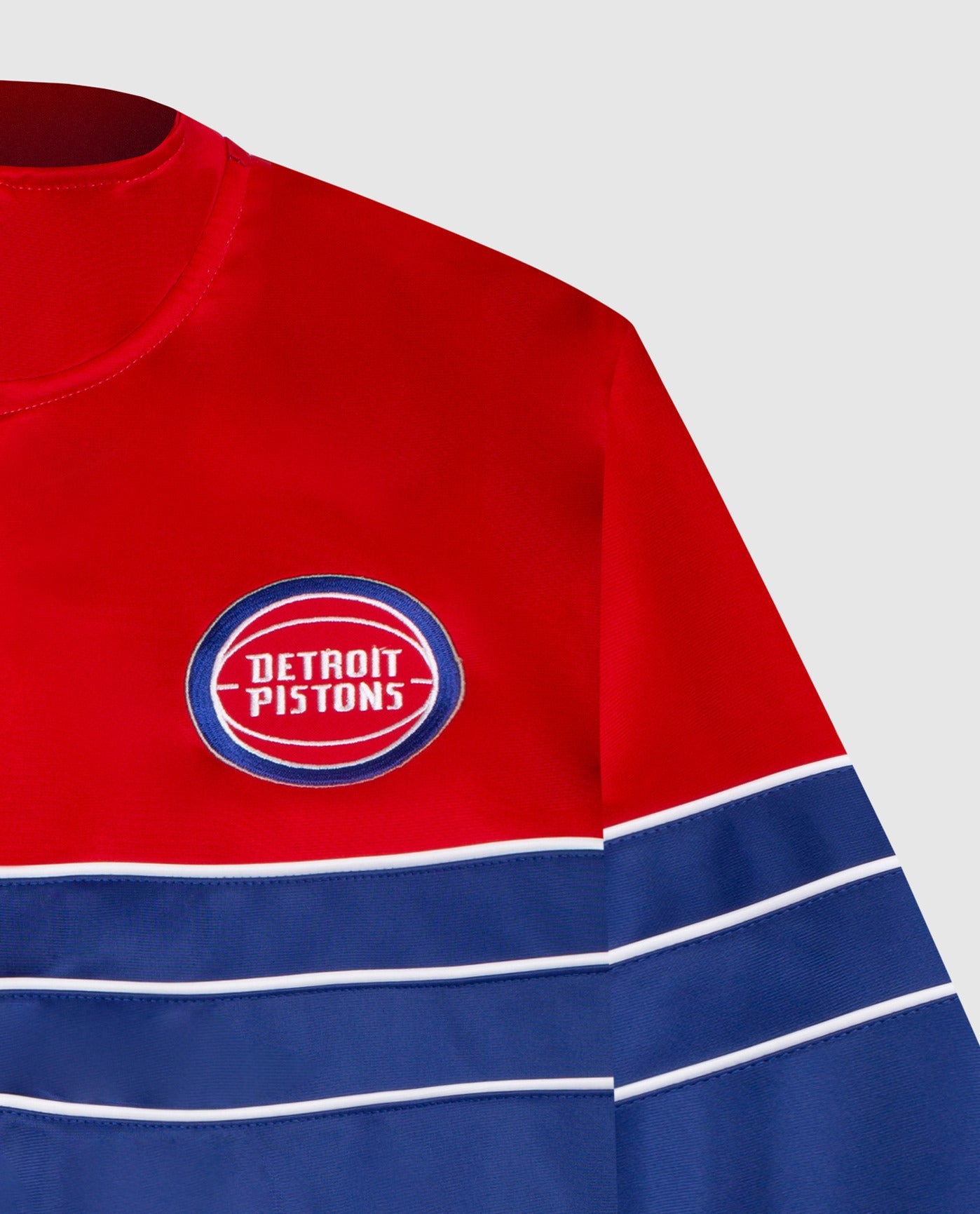 Side View of Starter Blue Detroit Pistons Knit Full-Zip Starter Jacket | STR DETROIT PISTONS BLUE