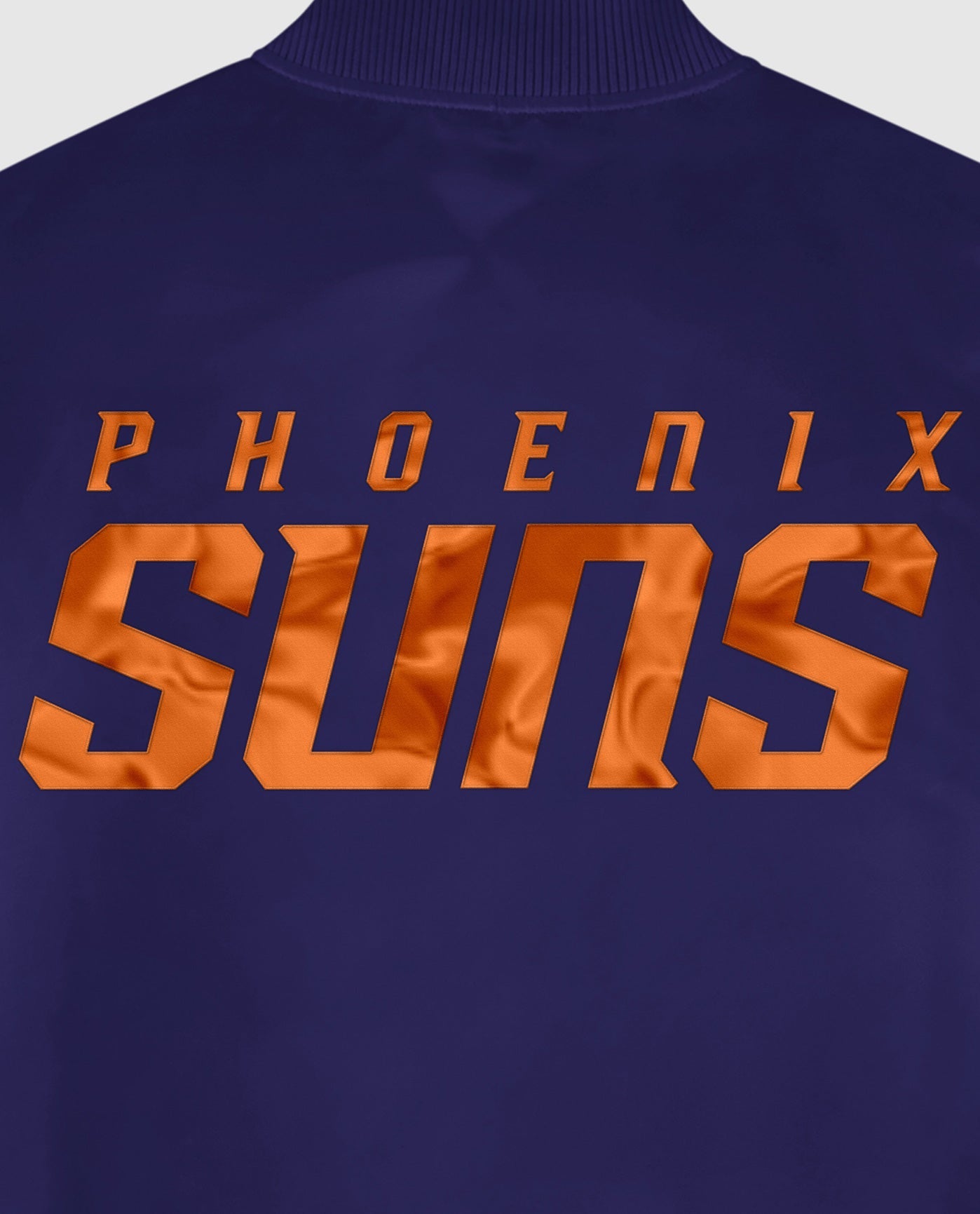 Detail View of Starter Purple Phoenix Suns Satin Full-Snap Starter Jacket | STR PHOENIX SUNS PURPLE