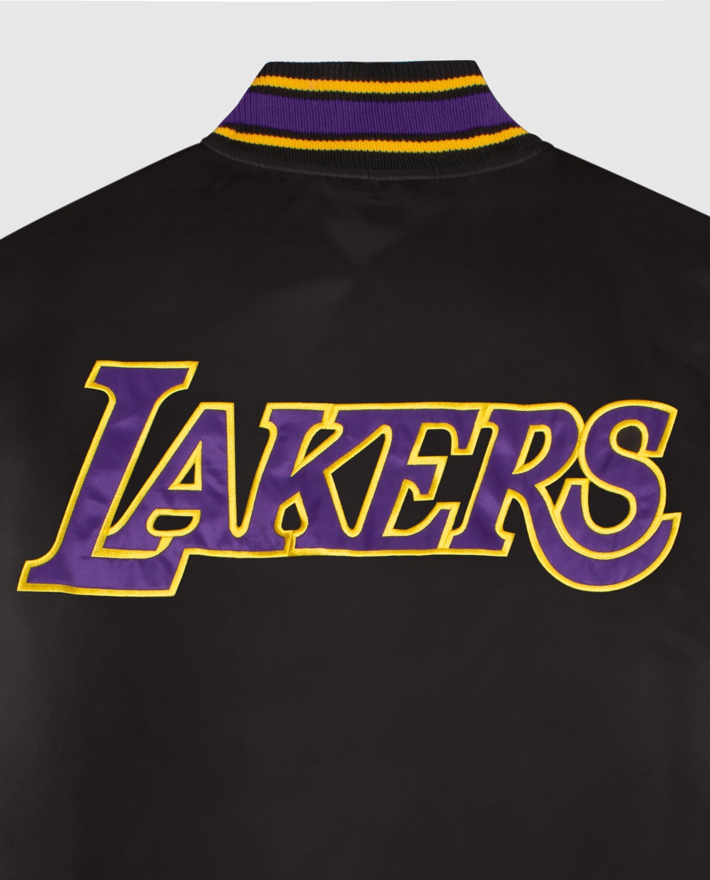 Detail View of Starter Purple Los Angeles Lakers Satin Full-Snap Starter Jacket | STR LOS ANGELES LAKERS PURPLE