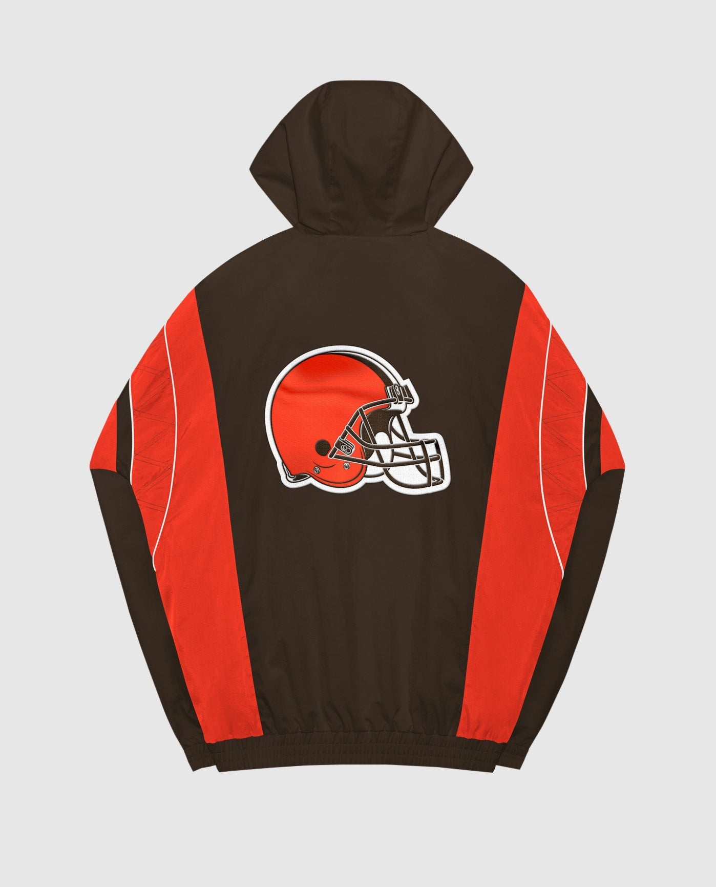 Back View of Starter Brown Cleveland Browns Home Team Half-Zip Starter Jacket | STR CLEVELAND BROWNS BROWN