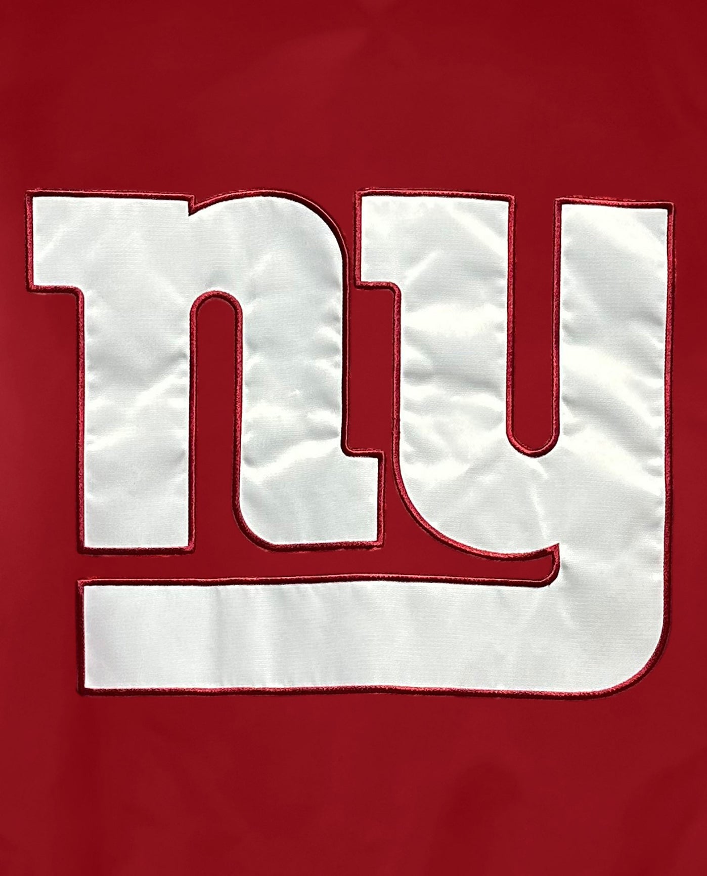 Detail View of Starter Red New York Giants Home Game Starter Satin Full-Snap Jacket | STR NEW YORK GIANTS RED