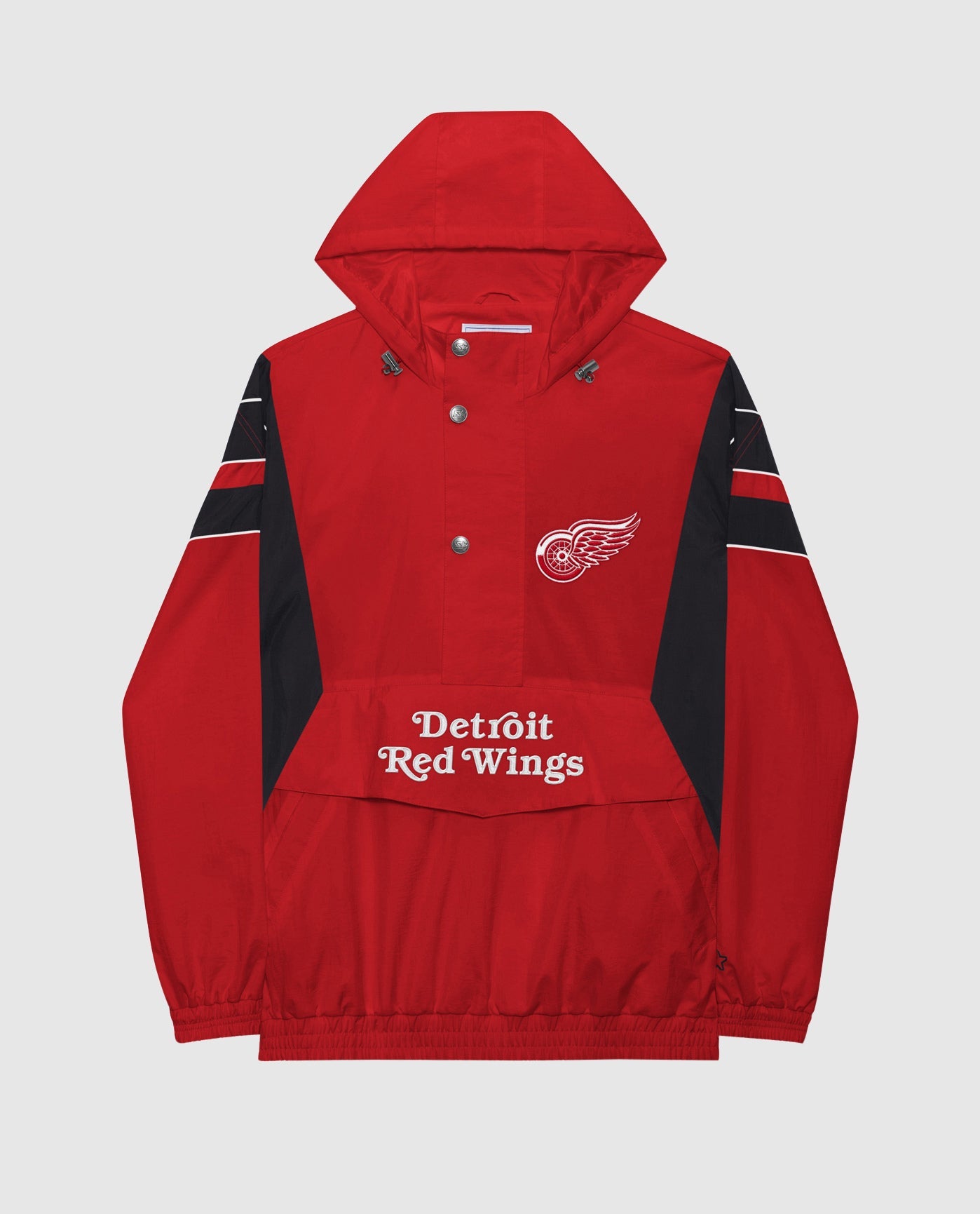 Front View of Starter Red Detroit Red Wings Home Team Half-Zip Starter Jacket | STR DETROIT RED WINGS RED