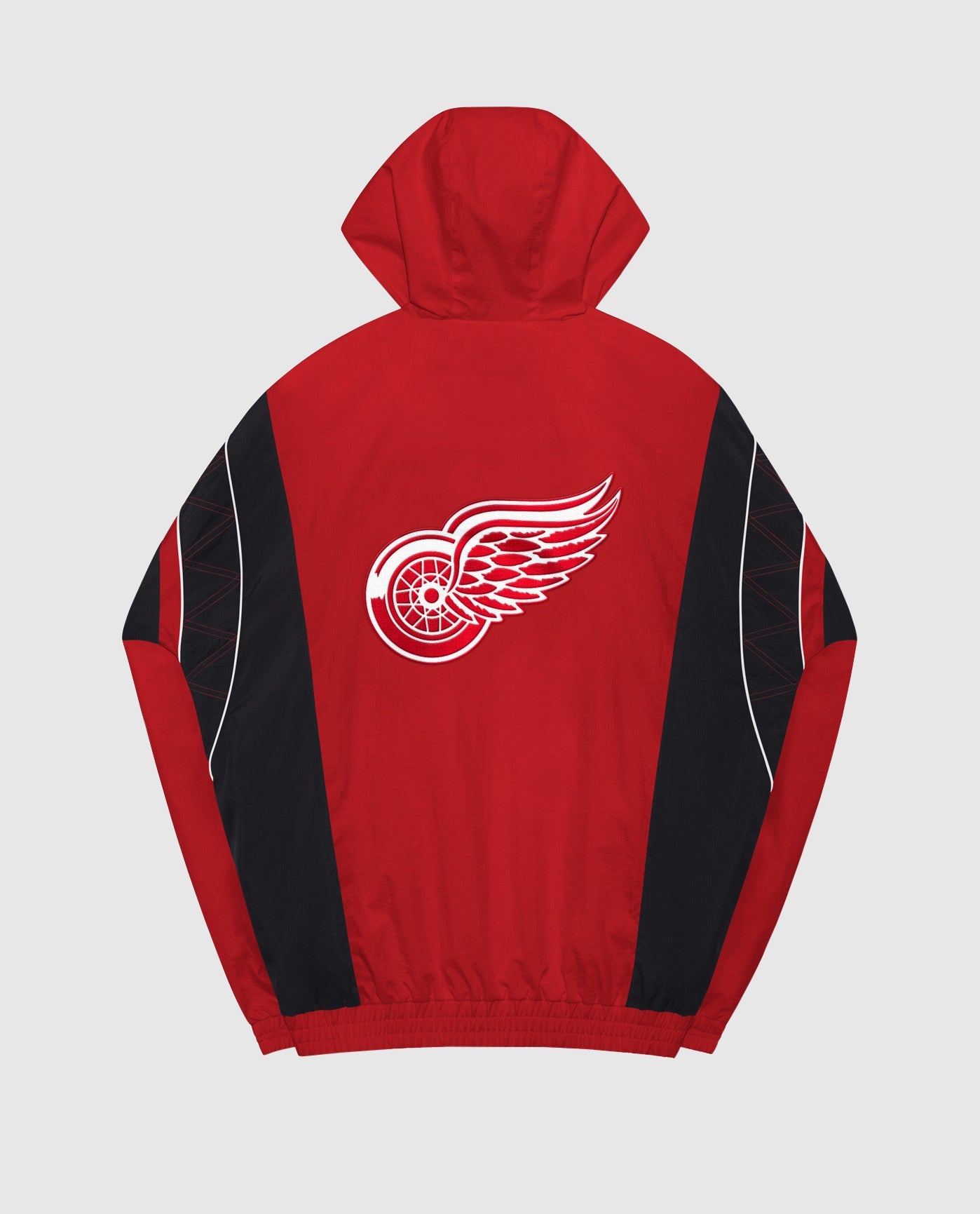 Back View of Starter Red Detroit Red Wings Home Team Half-Zip Starter Jacket | STR DETROIT RED WINGS RED