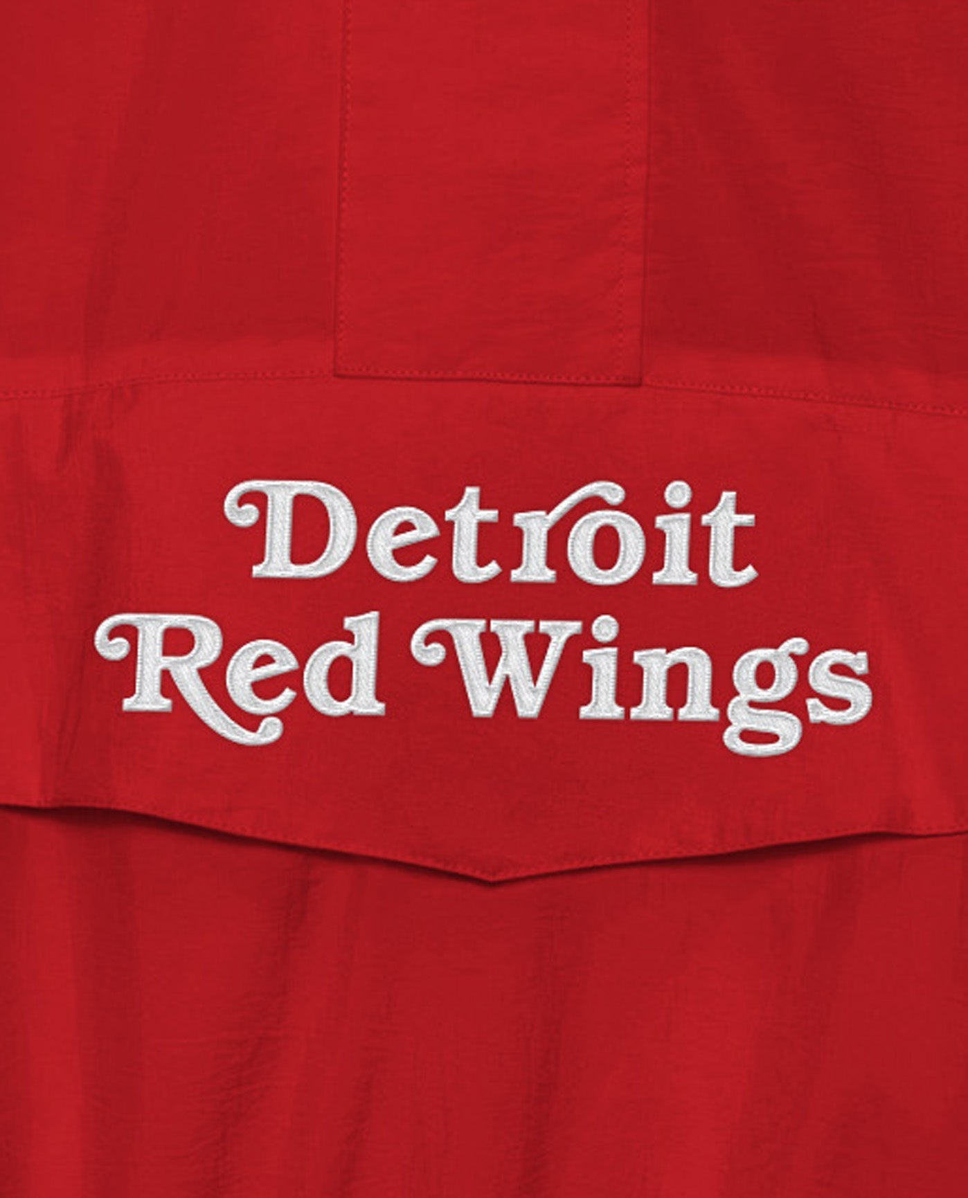 Side View of Starter Red Detroit Red Wings Home Team Half-Zip Starter Jacket | STR DETROIT RED WINGS RED