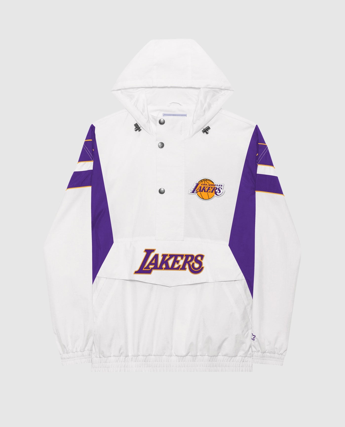 Starter White Los Angeles Lakers Home Team Half-Zip Starter