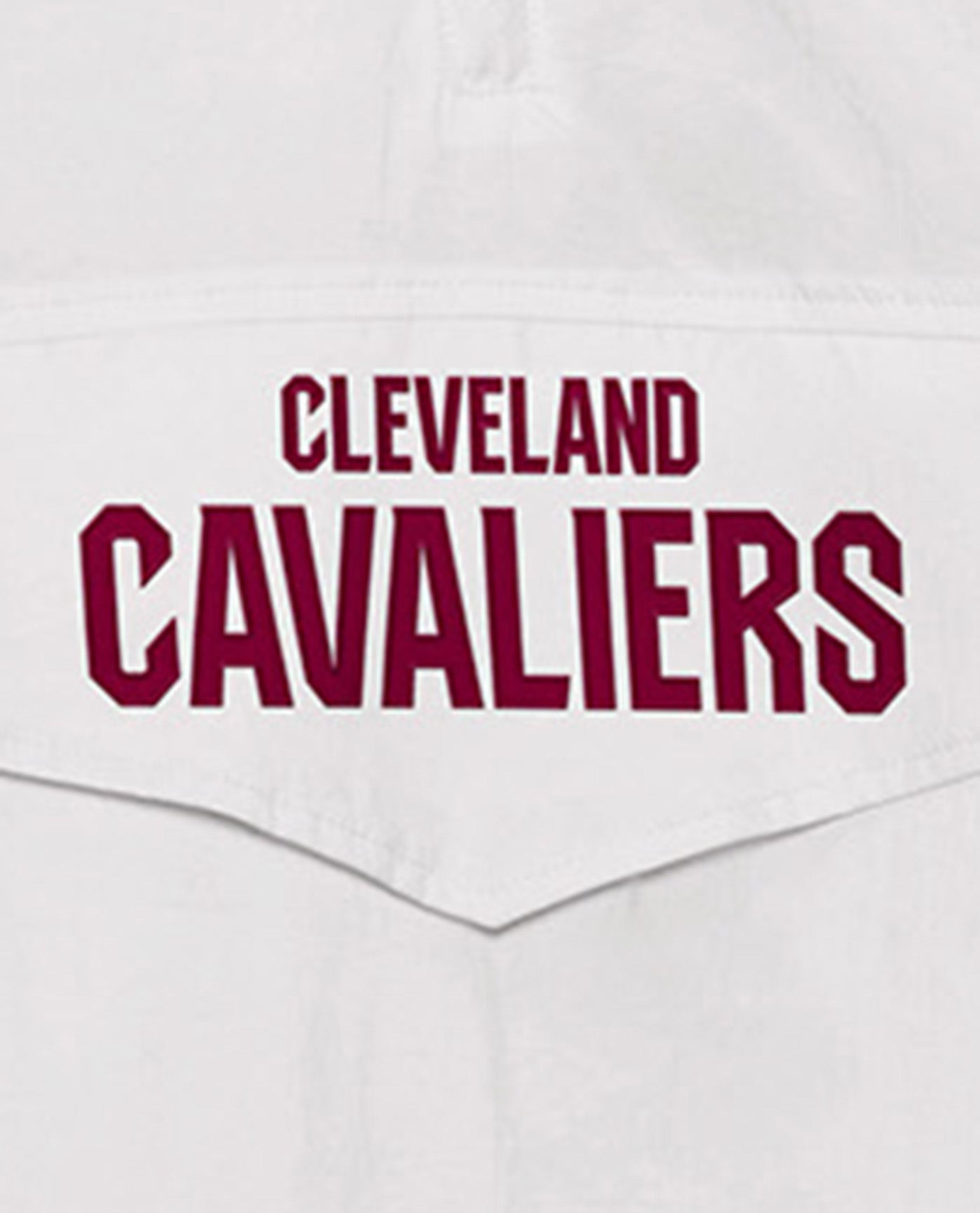 Side View of Starter White Cleveland Cavaliers-The Breakaway Nylon Half-Zip Starter Jacket | STR CLEVELAND CAVALIERS WHITE