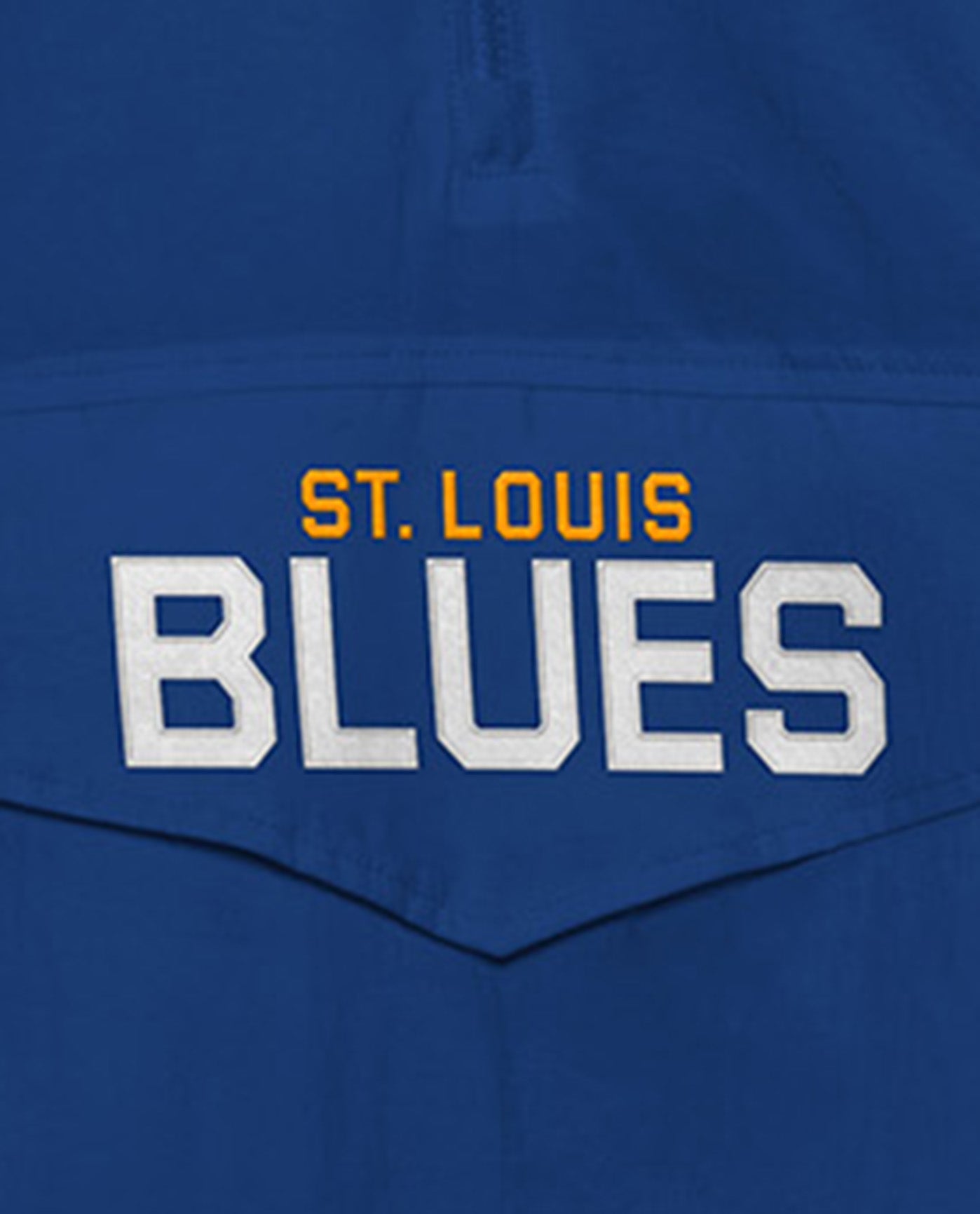 Side View of Starter Blue St. Louis Blues-The Breakaway Nylon Half-Zip Starter Jacket | STR ST LOUIS BLUES BLUE