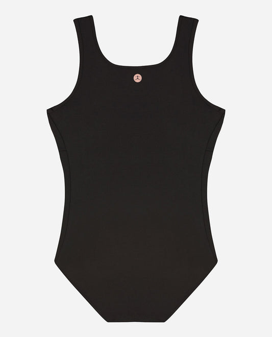 Back View Of Danskin Black Girls Basic Princess Tank Dance Leotard | DSK BLACK