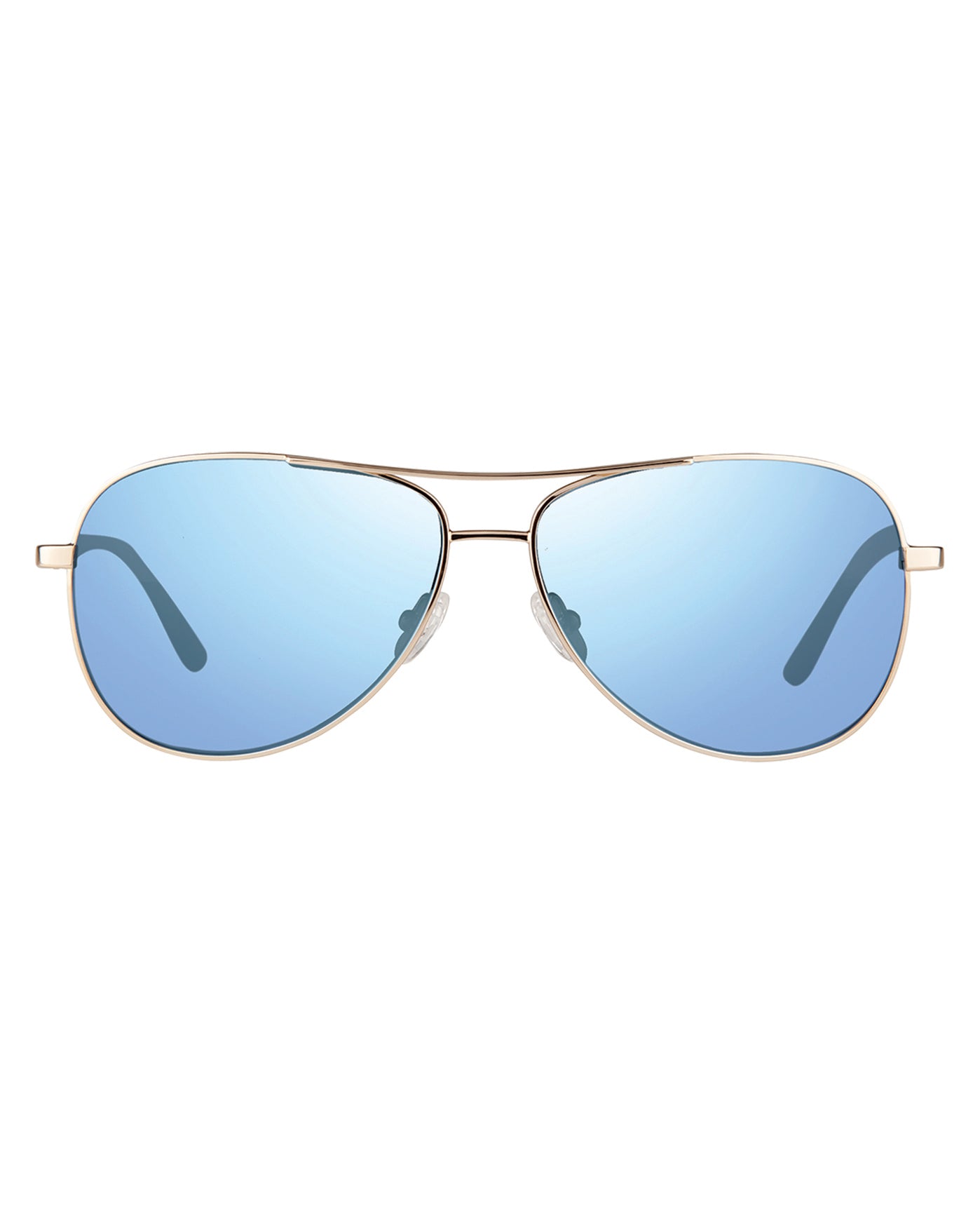 Front View of Revo Gold And Blue Water Lifestyle Women's Aviator Relay Sunglasses | REVO GOLD AND BLUE WATER