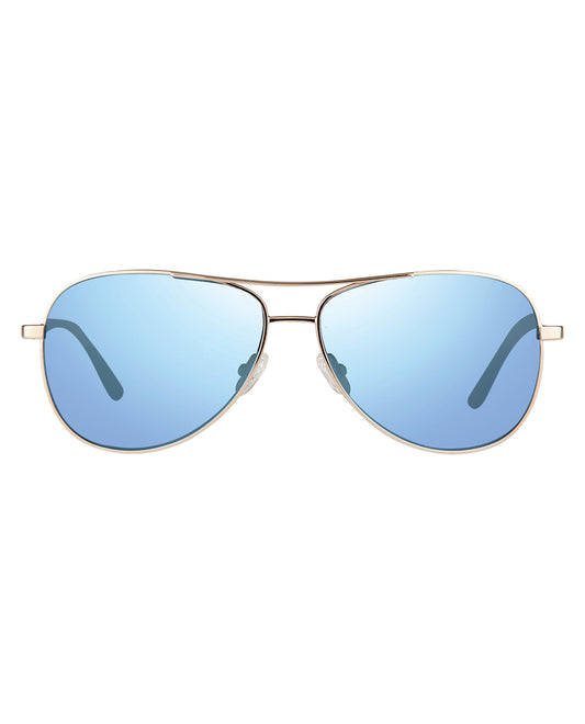 Front View of Revo Gold And Blue Water Lifestyle Women's Aviator Relay Sunglasses | REVO GOLD AND BLUE WATER