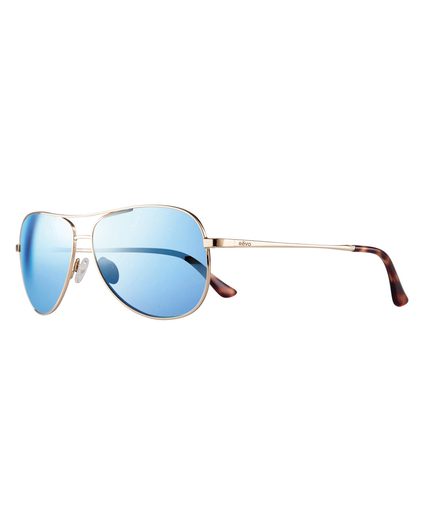 Side View of Revo Gold And Blue Water Lifestyle Women's Aviator Relay Sunglasses | REVO GOLD AND BLUE WATER
