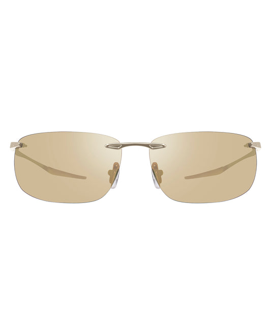 Front View of Revo Gold And Champagne Performance Unisex Descend Z Sunglasses | REVO GOLD AND CHAMPAGNE