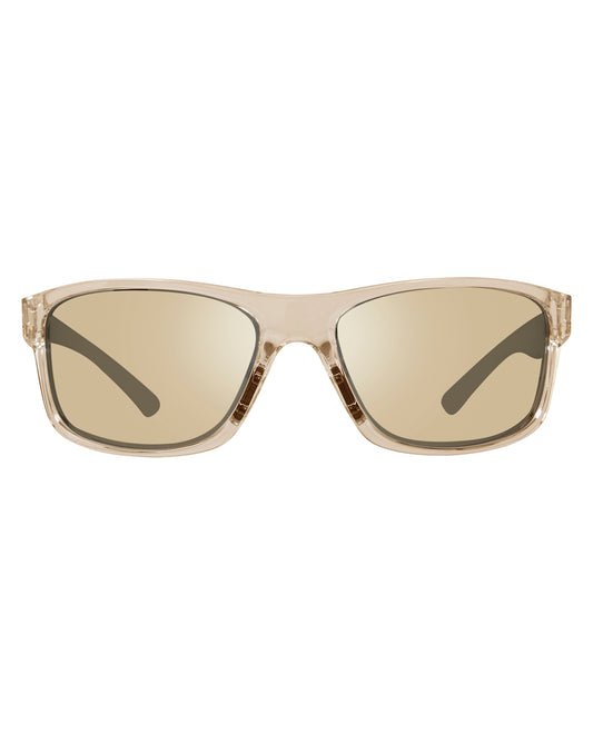 Front View of Revo Crystal Sand and Champagne Performance Unisex Harness Sunglasses| REV CRYSTAL SAND AND CHAMPAGNE