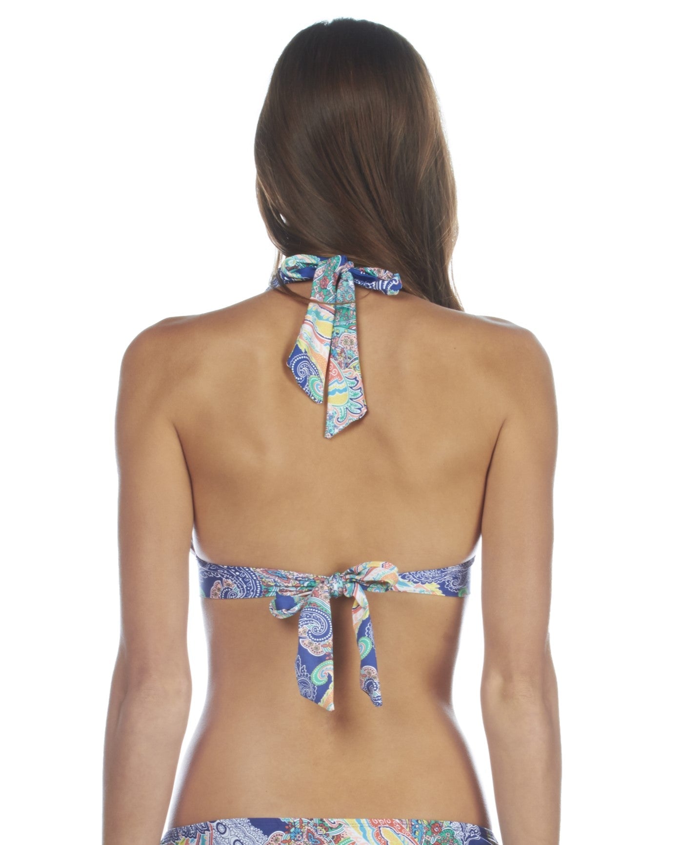Back View of Kenneth Cole Paisley Intuition Banded Halter Bikini Top | KKC PAISLEY INTUITION