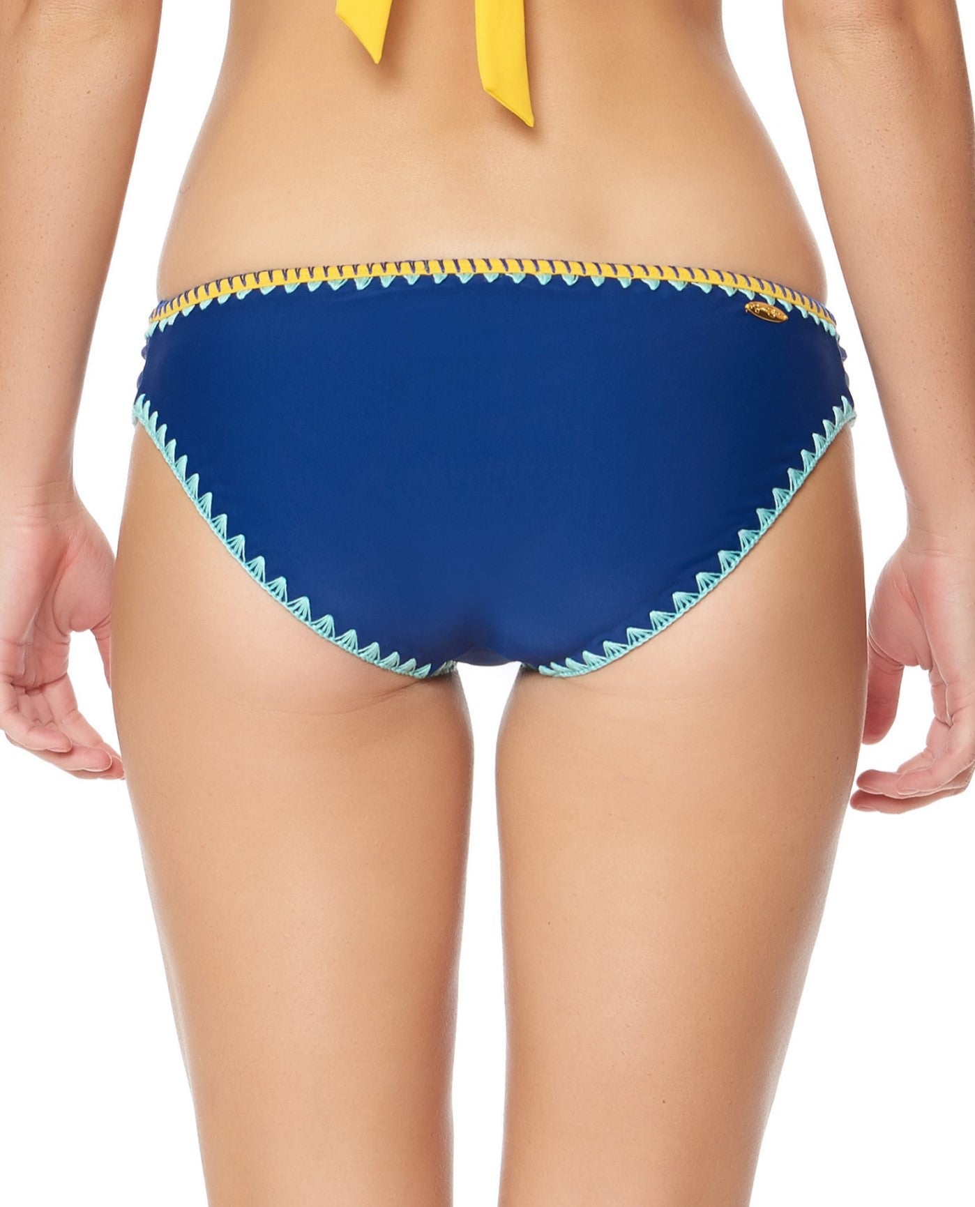 Back View of Jessica Simpson Woodstock Marine And Peri Reversible Hipster Bikini Bottom | JES MARINE AND PERI