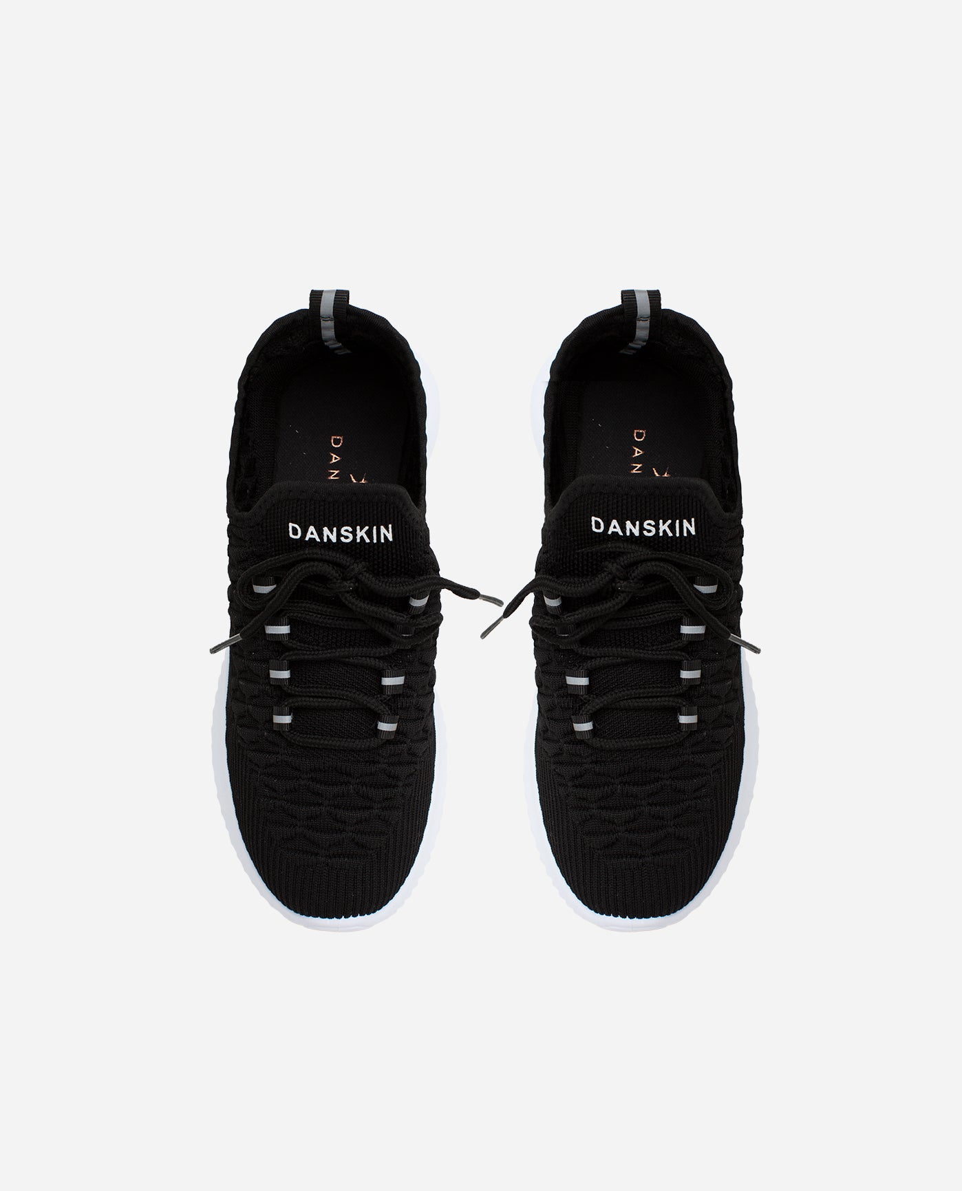 Top View of Danskin Black Stunt Lace Up Sneaker | DSK BLACK