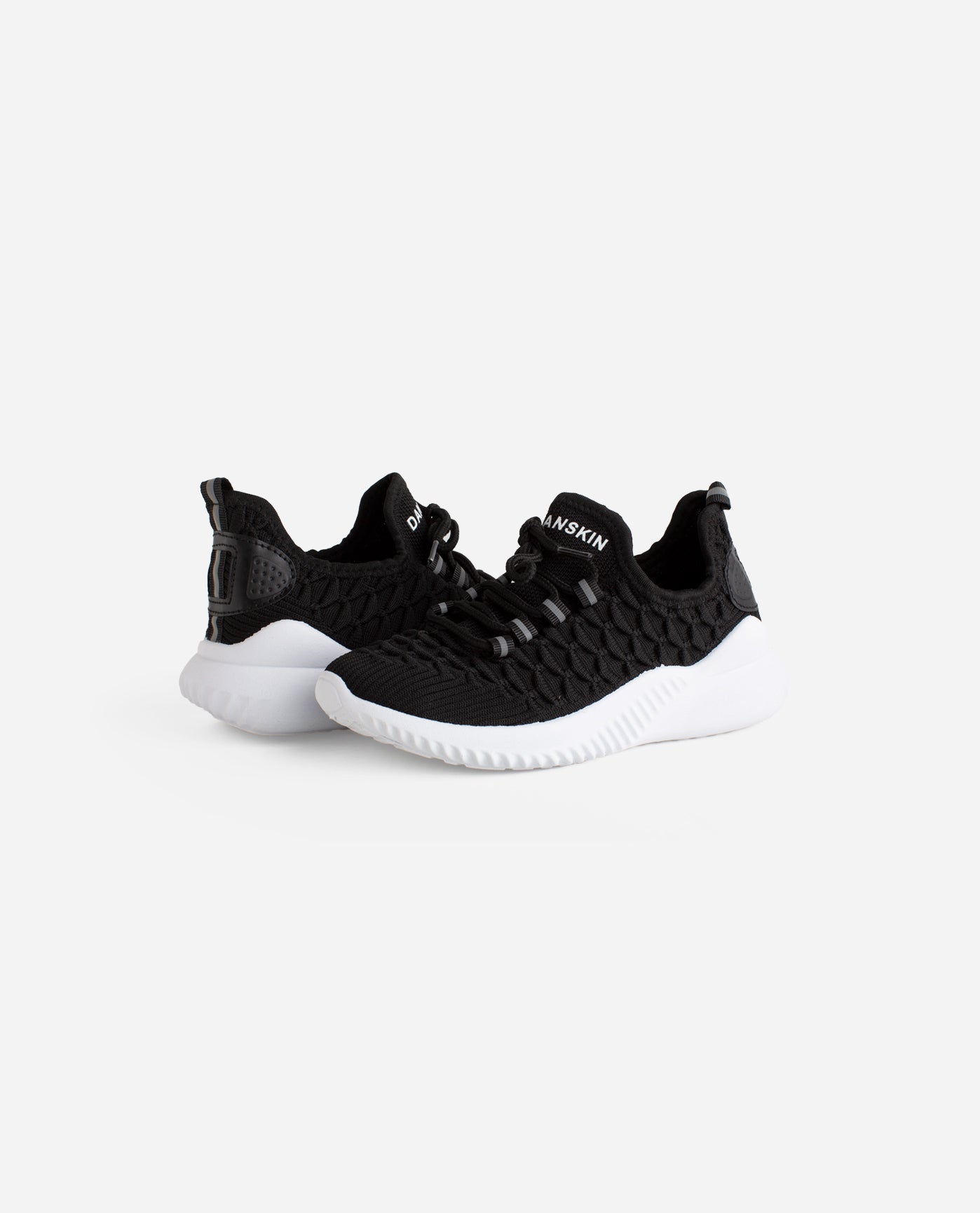 Front View Of Danskin Black Girls Stunt Lace Up Sneaker | DSK BLACK