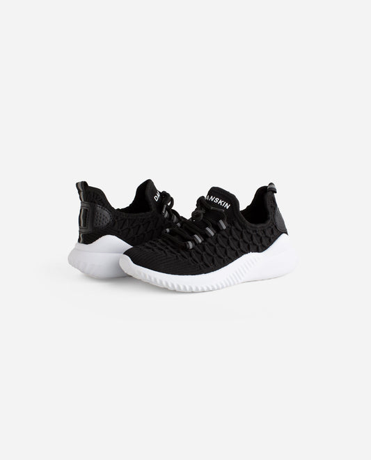 Front View Of Danskin Black Girls Stunt Lace Up Sneaker | DSK BLACK