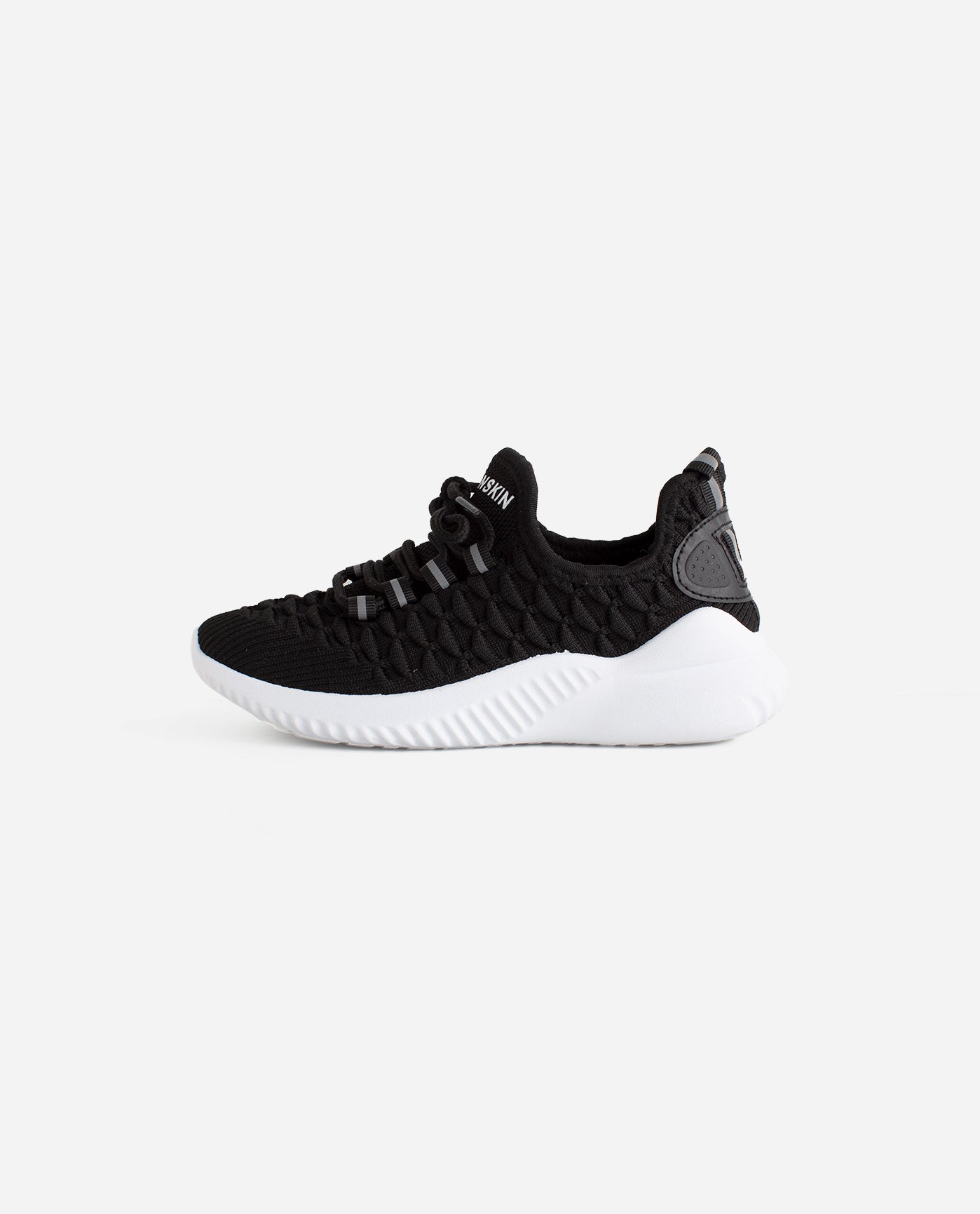 Side View of Danskin Black Girls Stunt Lace Up Sneaker | DSK BLACK
