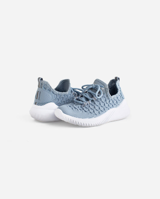 Front View of Danskin Blue Girls Stunt Lace Up Sneaker | DSK BLUE