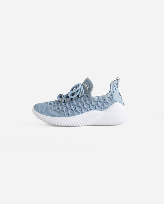 Side View Of Danskin Blue Girls Stunt Lace Up Sneaker | DSK BLUE