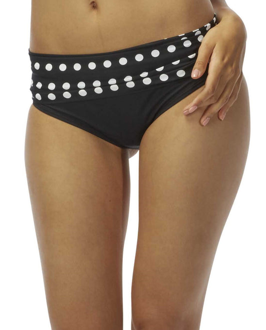 Front View of Coco Reef Black Bahamas In Control Tankini Bottom |  COR BLACK