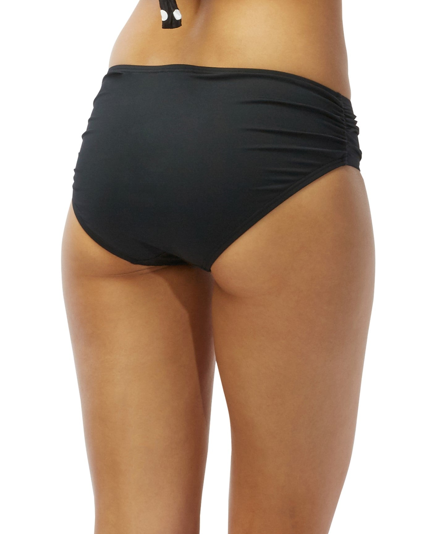 Back View of Coco Reef Black Master Classic Side Shirred Brief Bottom | COC BLACK