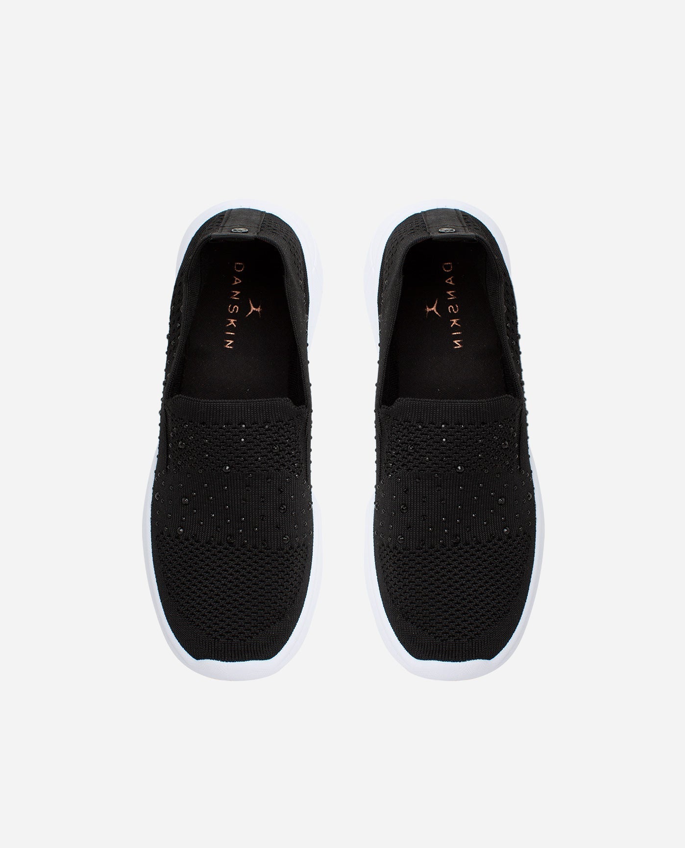 Top View of Danskin Black Zest Slip On Sneaker | DSK BLACK